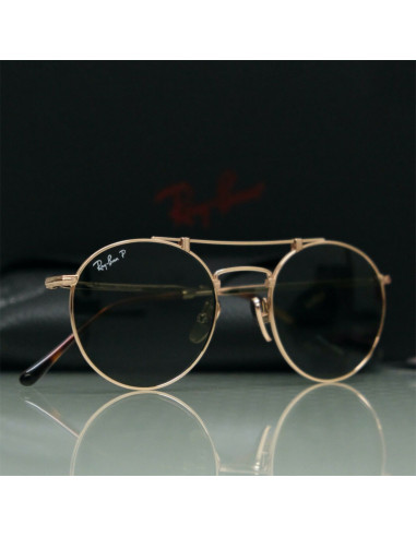 Ray Ban RB8147M 9143 Round Titanium Dorado G-15 Polarizado | Sunnie...