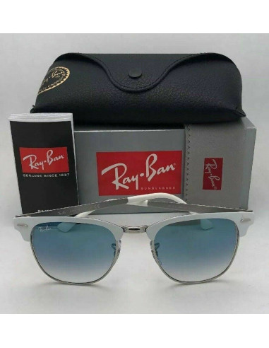 Ray Ban Rb3716 90883F Clubmaster Metal Azul Degradado Blanco | Sunn...