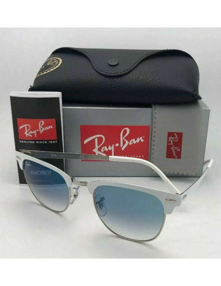 Ray Ban Rb3716 90883F Clubmaster Metal Azul Degradado Blanco | Sunn...