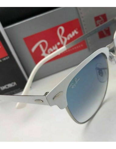 Ray Ban Rb3716 90883F Clubmaster Metal Azul Degradado Blanco | Sunn...