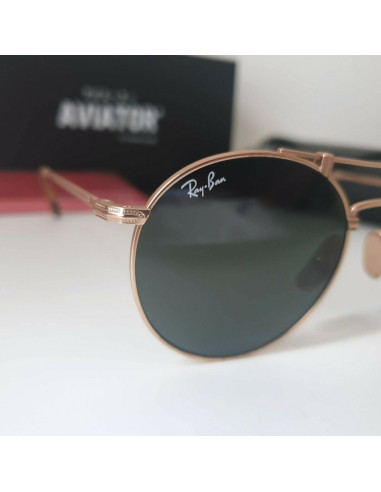 Ray Ban RB8147 913658 Round Titanium Negro G-15 Dorado | Sunnies.uno