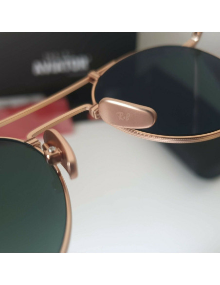 Ray Ban RB8147 913658 Round Titanium Negro G-15 Dorado | Sunnies.uno