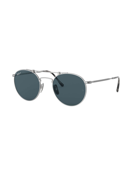 Ray Ban RB8147M 9165 Round Titanium Negro Polarizado Plata | Sunnie...
