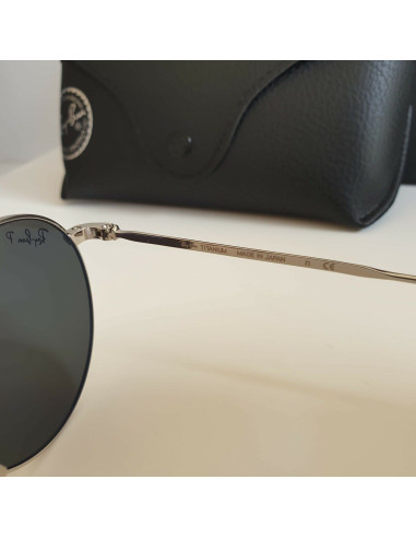 Ray Ban RB8147M 9165 Round Titanium Negro Polarizado Plata | Sunnie...