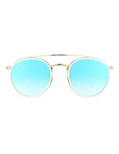 Ray Ban Rb3647n 001 Round Double Bridge Negro G-15 Dorado | Sunnies.uno