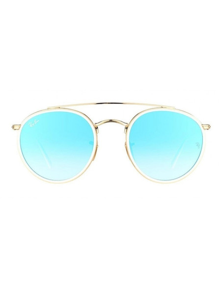 Ray Ban Rb3647n 001 Round Double Bridge Negro G-15 Dorado | Sunnies.uno