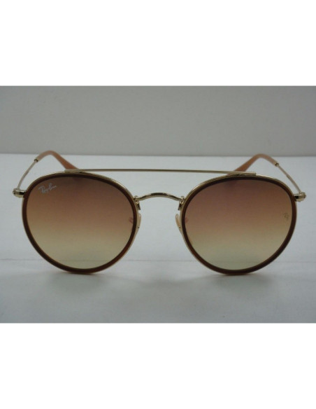 Ray Ban Rb3647n 001 Round Double Bridge Negro G-15 Dorado | Sunnies.uno