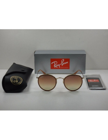 Ray Ban Rb3647n 001 Round Double Bridge Negro G-15 Dorado | Sunnies.uno