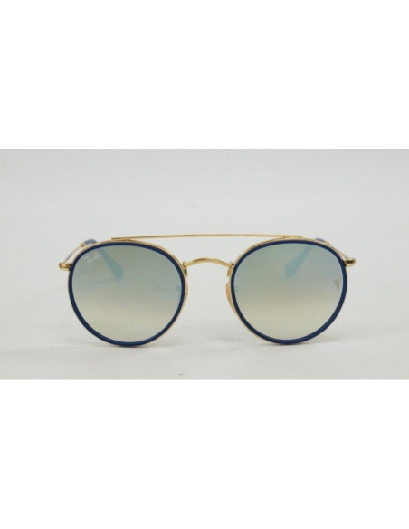 Ray Ban Rb3647n 001 Round Double Bridge Negro G-15 Dorado | Sunnies.uno