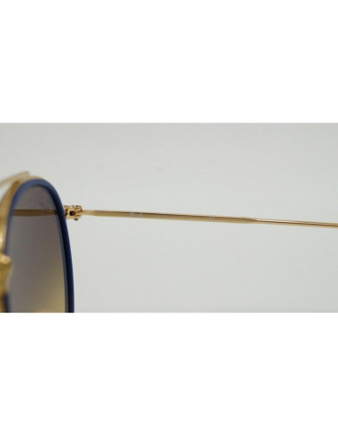 Ray Ban Rb3647n 001 Round Double Bridge Negro G-15 Dorado | Sunnies.uno