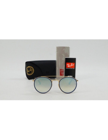 Ray Ban Rb3647n 001 Round Double Bridge Negro G-15 Dorado | Sunnies.uno