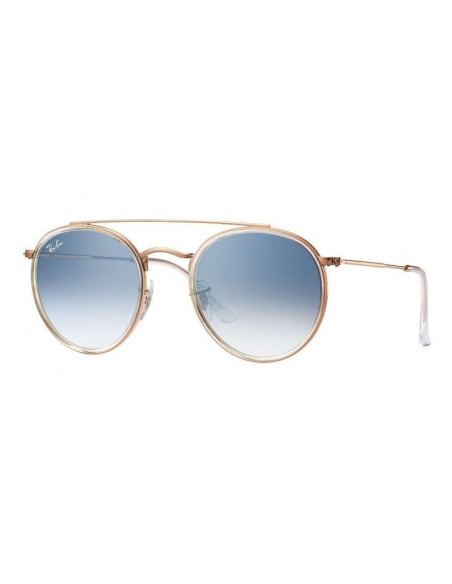 Ray Ban Rb3647n 001 Round Double Bridge Negro G-15 Dorado | Sunnies.uno