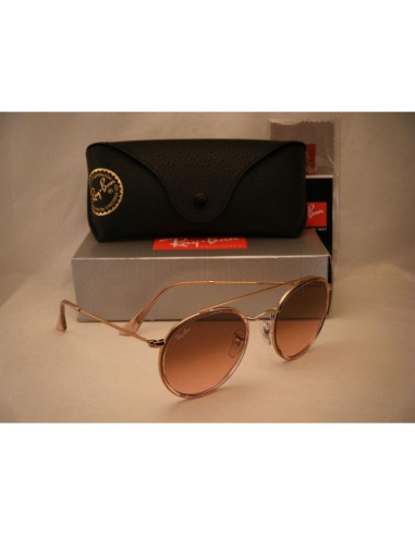 Ray Ban Rb3647n 001 Round Double Bridge Negro G-15 Dorado | Sunnies.uno