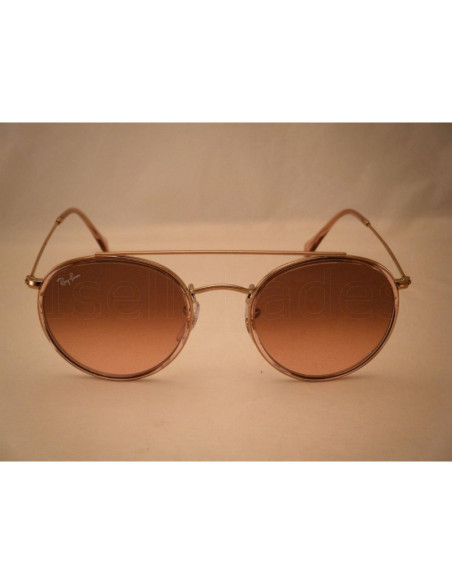 Ray Ban Rb3647n 001 Round Double Bridge Negro G-15 Dorado | Sunnies.uno