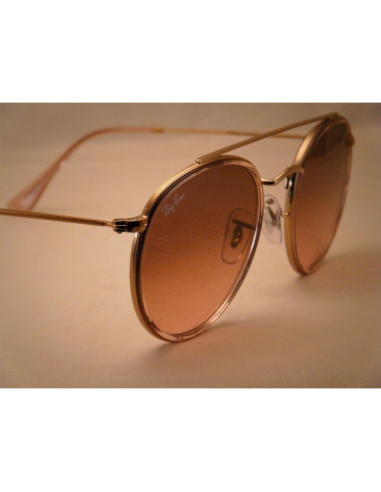 Ray Ban Rb3647n 001 Round Double Bridge Negro G-15 Dorado | Sunnies.uno