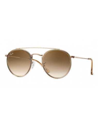 Ray Ban Rb3647n 001 Round Double Bridge Negro G-15 Dorado | Sunnies.uno