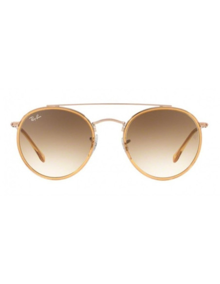 Ray Ban Rb3647n 001 Round Double Bridge Negro G-15 Dorado | Sunnies.uno