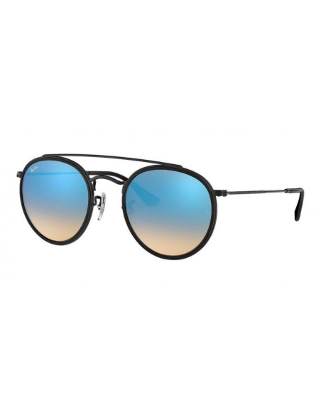 Ray Ban Rb3647n 001 Round Double Bridge Negro G-15 Dorado | Sunnies.uno