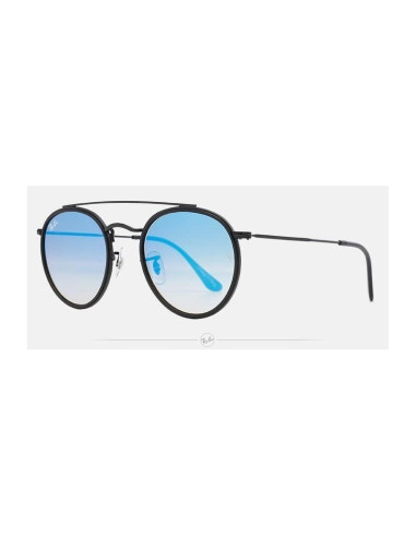 Ray Ban Rb3647n 001 Round Double Bridge Negro G-15 Dorado | Sunnies.uno