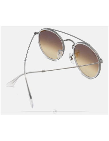 Ray Ban Rb3647n 001 Round Double Bridge Negro G-15 Dorado | Sunnies.uno