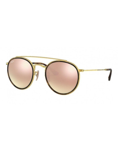 Ray Ban Rb3647n 001 Round Double Bridge Negro G-15 Dorado | Sunnies.uno