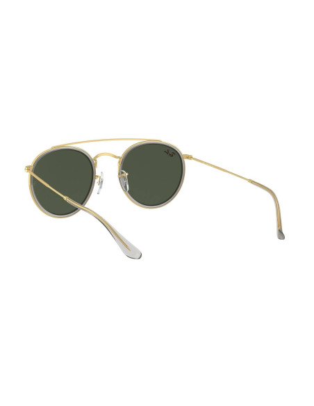 Ray Ban Rb3647n 921031 Round Double Bridge Negro Dorado Original | Sunnies.uno