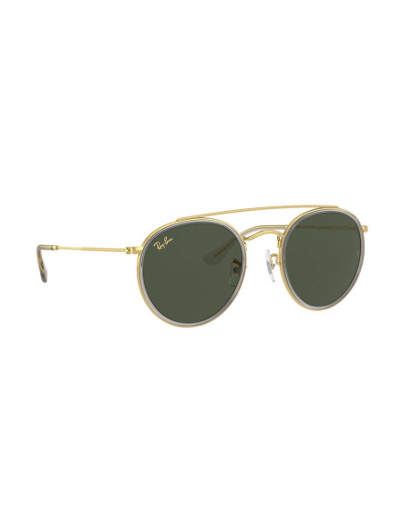 Ray Ban Rb3647n 921031 Round Double Bridge Negro Dorado Original | Sunnies.uno