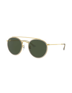Ray Ban Rb3647n 921031 Round Double Bridge Negro Dorado Original | Sunnies.uno