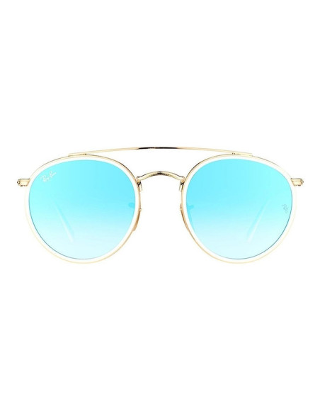 Ray Ban Rb3647n 001/4o Round Double Bridge Turquesa Dorado | Sunnie...