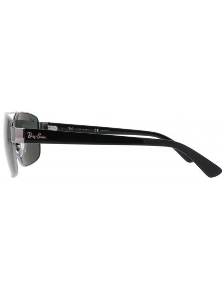 Ray Ban Rb3663 004/58 Square Shape Negro Gris Polarizado Original