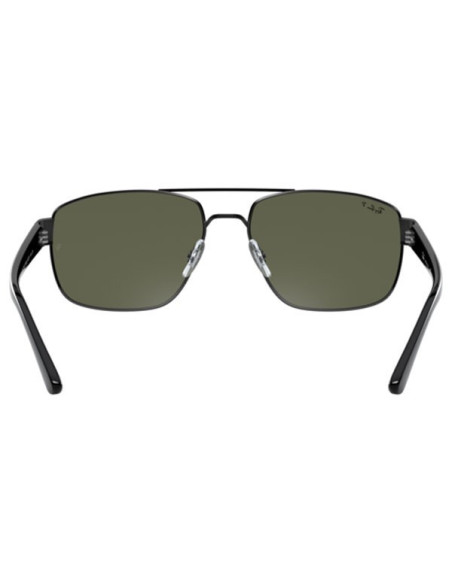 Ray Ban Rb3663 004/58 Square Shape Negro Gris Polarizado Original