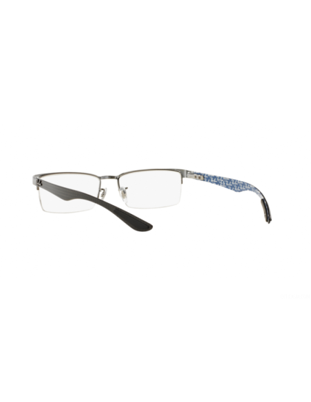 Ray Ban Oftalmico Rb8412 2502 Square Azul Fibra De Carbono