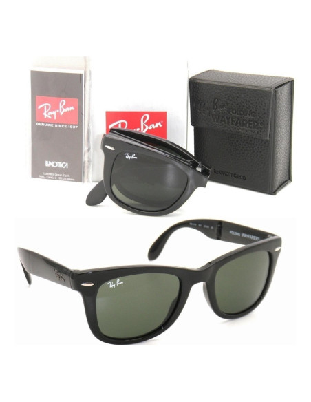 Ray Ban Rb4105 601/58 Wayfarer Folding Polarizado Negro G-15 | Sunn...