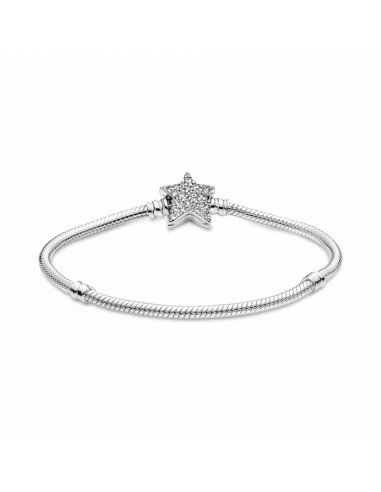 Brazalete Pandora Moments Cadena De Serpiente Cierre Estrella Asimetrica 599639C01