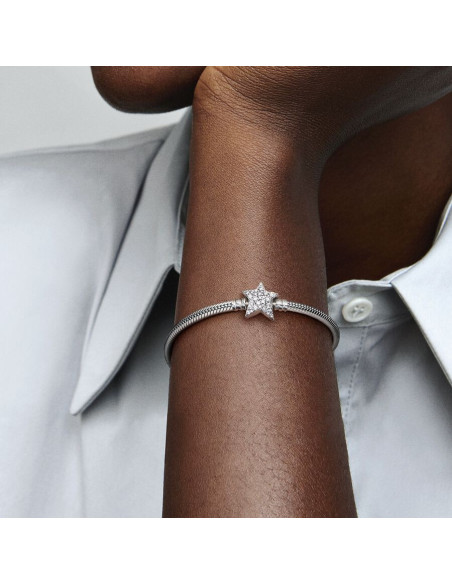 Brazalete Pandora Moments Cadena De Serpiente Cierre Estrella Asimetrica 599639C01