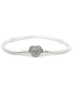 Brazalete Pandora Moments cadena de serpiente con broche de corazon 590727CZ 2