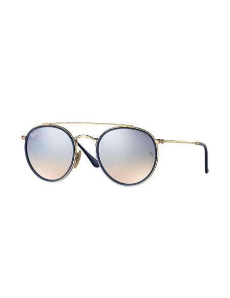 Ray Ban Rb3647n 001/9u Round Double Bridge Azul Espejo Dorad | Sunn...