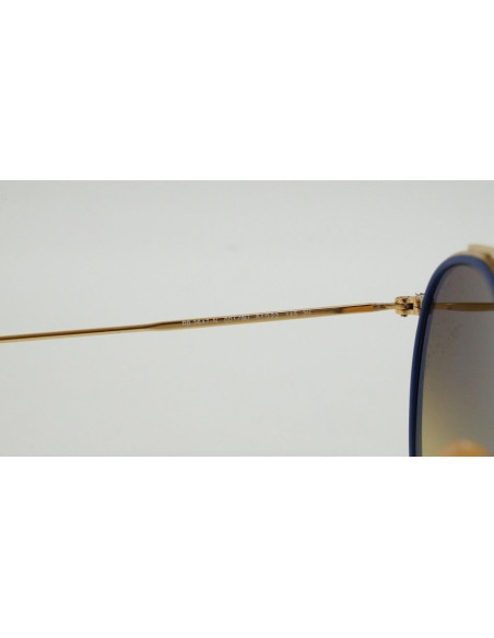 Ray Ban Rb3647n 001/9u Round Double Bridge Azul Espejo Dorad | Sunn...