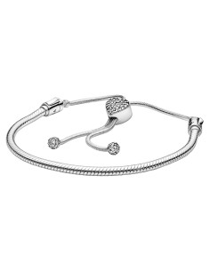 Brazalete Pandora Moments deslizante de cadena de serpiente con corazon 598699C01
