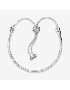 Brazalete Pandora Moments deslizante de cadena de serpiente con corazon 598699C01 2