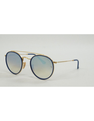 Ray Ban Rb3647n 001/9u Round Double Bridge Azul Espejo Dorad | Sunn...