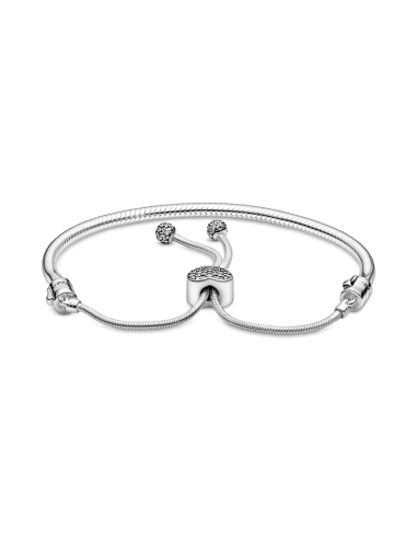 Brazalete Pandora Moments deslizante de cadena de serpiente con corazon 598699C01