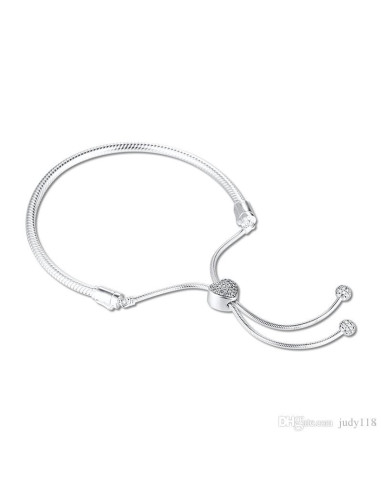 Brazalete Pandora Moments deslizante de cadena de serpiente con corazon 598699C01