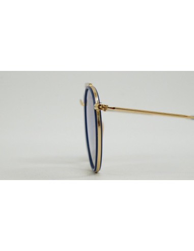 Ray Ban Rb3647n 001/9u Round Double Bridge Azul Espejo Dorad | Sunn...