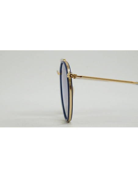 Ray Ban Rb3647n 001/9u Round Double Bridge Azul Espejo Dorad | Sunn...