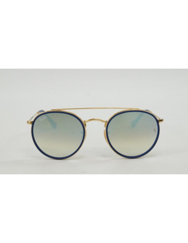 Ray Ban Rb3647n 001/9u Round Double Bridge Azul Espejo Dorad | Sunn...