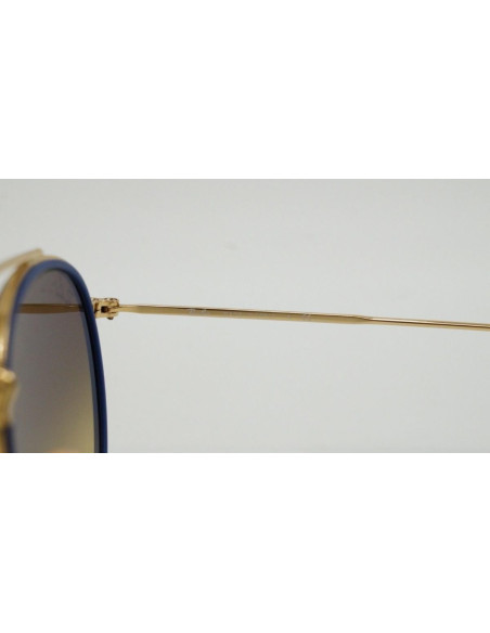 Ray Ban Rb3647n 001/9u Round Double Bridge Azul Espejo Dorad | Sunn...