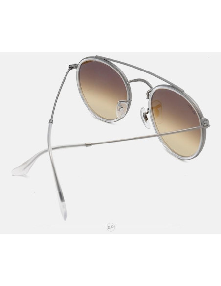 Ray Ban Rb3647n 90869u Round Double Bridge Plata Degradado | Sunnie...