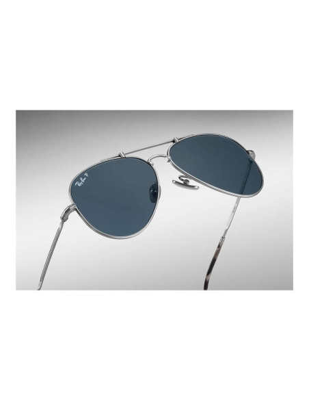 Ray Ban Rb8125m 9165 Aviator Titanium Polarizado Blue Silver | Sunn...