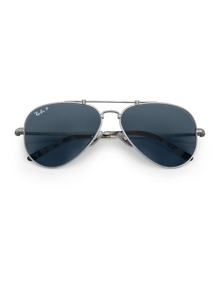 Ray Ban Rb8125m 9165 Aviator Titanium Polarizado Blue Silver | Sunn...